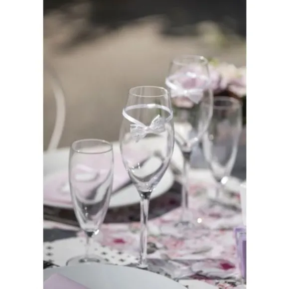 Petit Noeud En Dentelle Blanc Avec Ruban X 10 Pi Ces