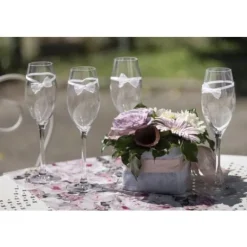 Petit Noeud En Dentelle Blanc Avec Ruban X 10 Pi Ces