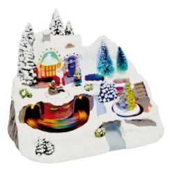 Petit Village De Noel Avec Pere Noel Et Sapin Anim