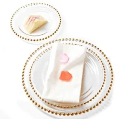 Petite Assiette Plastique Perle Or X 6 Pi Ces