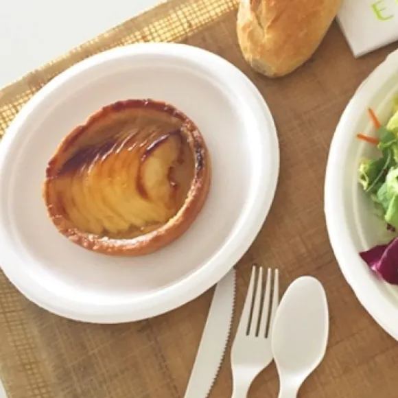 Petite Assiette Ronde Blanche Canne A Sucre 18Cm X 25 Pi Ces