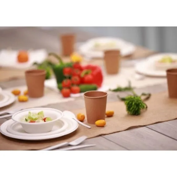 Petite Assiette Ronde Blanche Canne A Sucre 18Cm X 25 Pi Ces