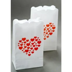 Photophore Avec Coeur Rouge X 6 Pi Ces