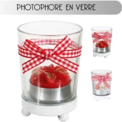 Photophore De Noel En Verre Avec Support En M Tal Et Ruban