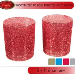 Photophore De Noel Paillet Avec Bougie X2 Pi Ces