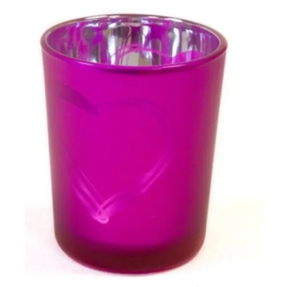 Photophore Decor Coeur Fuchsia