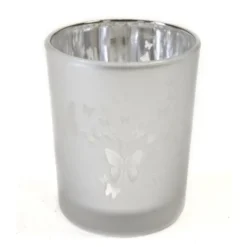 Photophore Decor Papillon Argent