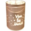 Photophore Led Rose Gold Vive Les Mari S Avec Coeur