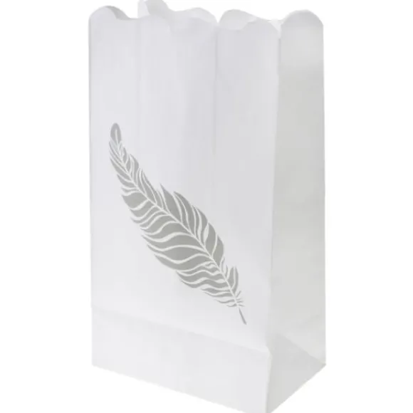 Photophore Mariage Plume Argent X 6 Pi Ces