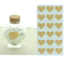 Planche Autocollante Etiquette Coeur Naturelle X 24 Pi Ces