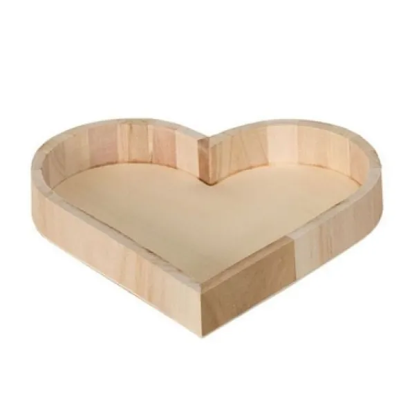 Plateau Coeur En Bois Naturel