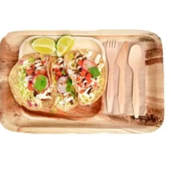 Plateau De Service En Feuille De Palmier X 10 Pi Ces