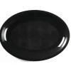 Plateau En Plastique Ovale Noir 32Cm X 25 Pi Ces