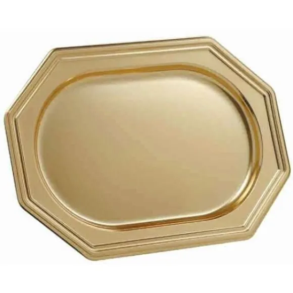 Plateau Plastique Traiteur Dor Octogonal R Utilisable 35 X 25 Cm X 3 Pi Ces