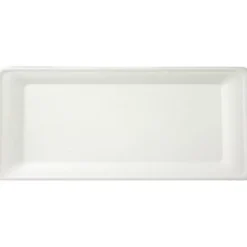 Plateau Rectangle Blanc En Fibre De Canne A Sucre 10 Pi Ces
