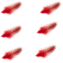 Plume Avec Perle Rouge X 6 Pi Ces