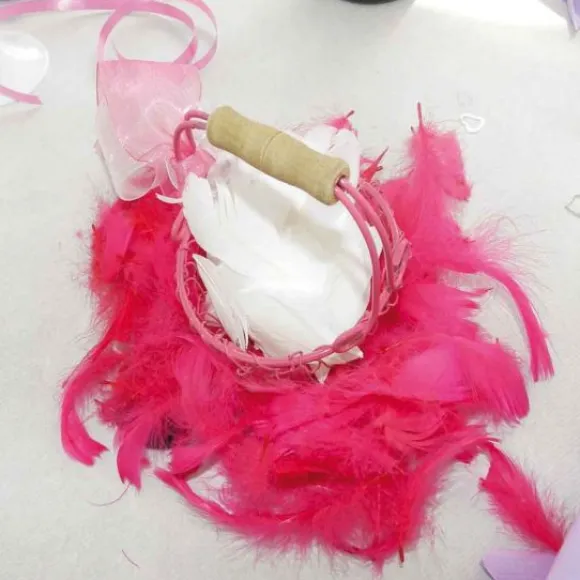 Plume Feuille Rose X 96 Pi Ces