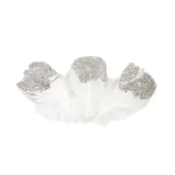 Plume Paillet Argent X 25 Pi Ces