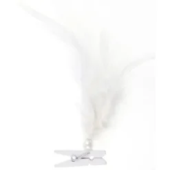 Plume Sur Pince Blanche X 6 Pi Ces