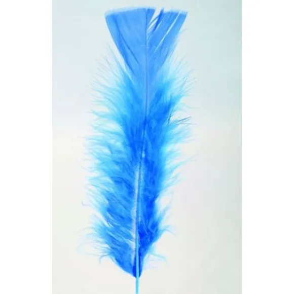 Plumes Pieds Plats Bleu X100Pcs