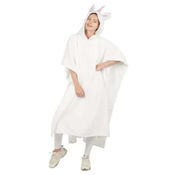 Poncho Licorne Blanc Taille Adulte