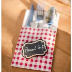 Porte Couvert En Lin Vichy X 5 Pi Ces