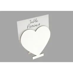 Porte Menu Coeur Blanc