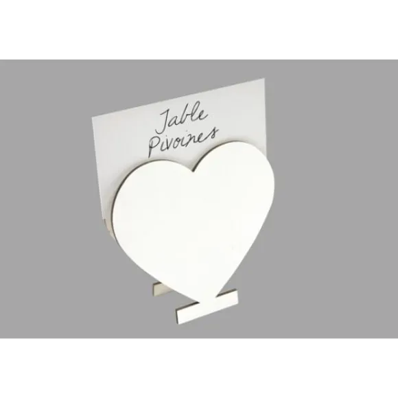 Porte Menu Coeur Blanc