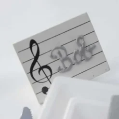 Porte Nom Ardoise Musique Blanc X 3 Pi Ces