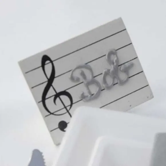 Porte Nom Ardoise Musique Blanc X 3 Pi Ces