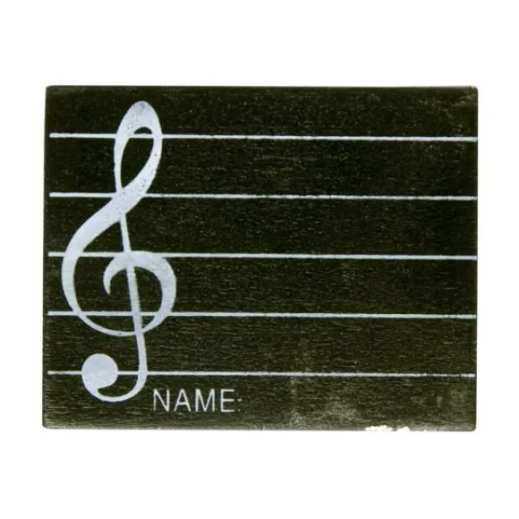 Porte Nom Ardoise Musique Noir X 3 Pi Ces