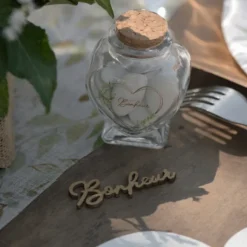 Pot En Verre Coeur Bonheur