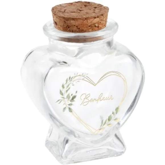 Pot En Verre Coeur Bonheur