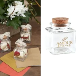 Pot Encrier Amour Forever En Verre Transparent