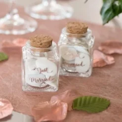 Pot Encrier Just Married Rose Gold En Verre Transparent