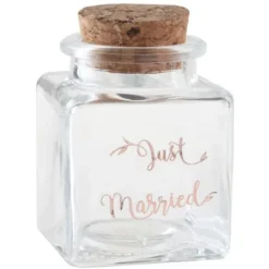 Pot Encrier Just Married Rose Gold En Verre Transparent