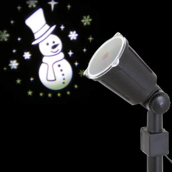 Projecteur Led Lumineux Bonhomme De Neige Blanc