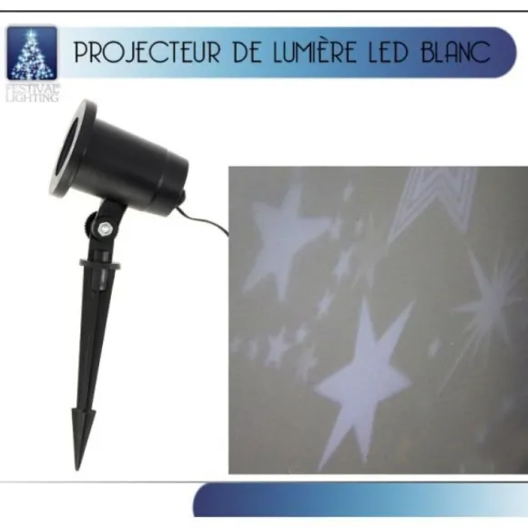 Projecteur Led Lumineux Etoile Blanc