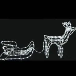 Renne Et Traineau Lumineux 198 Led Blanc