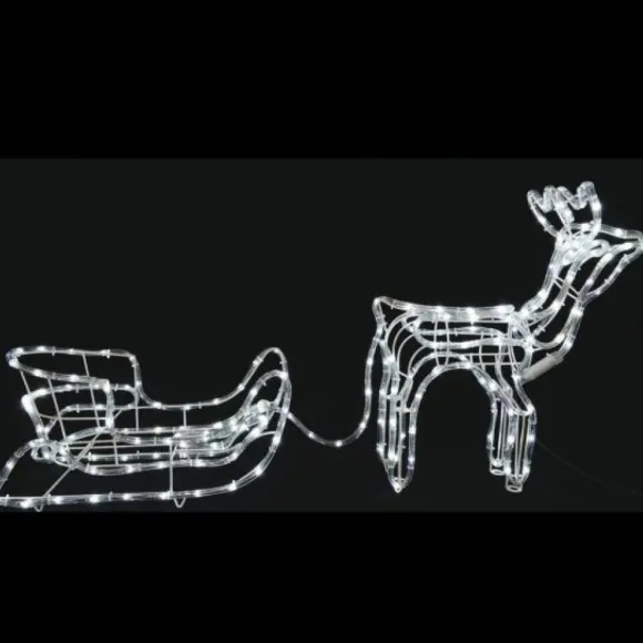 Renne Et Traineau Lumineux 198 Led Blanc