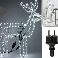 Renne Lumineux De Noel Avec T Te Tournante