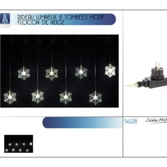 Rideau Lumineux 100 Led Flocon De Neige