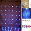 Rideau Lumineux De Noel Boules 64 Led Bleu