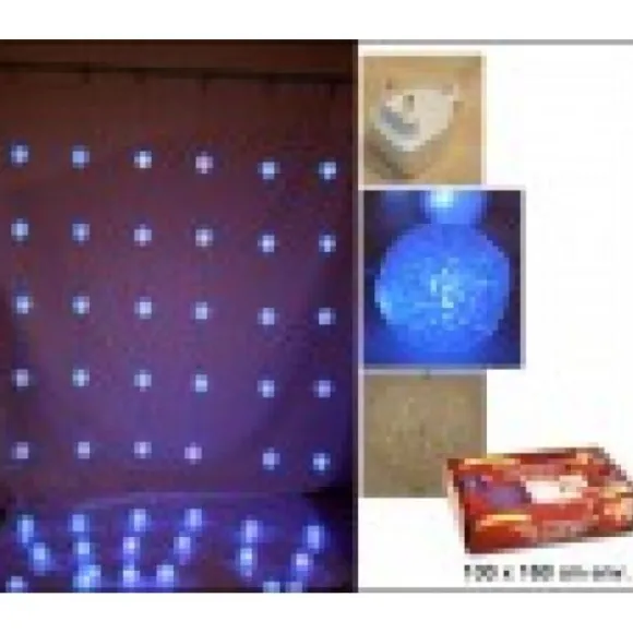 Rideau Lumineux De Noel Boules 64 Led Bleu