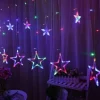 Rideau Lumineux Noel Etoiles 3D 96 Led Multicolore