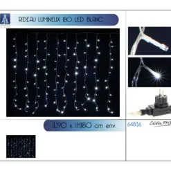 Rideau Lumineux Pas Cher 180 Led Blanc Froid