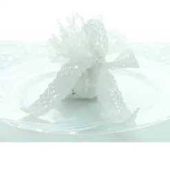 Rond De Dentelle Blanc Pour Dragees X 10