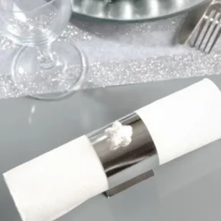 Rond De Serviette Argent M Tallis En Carton X 10 Pi Ces