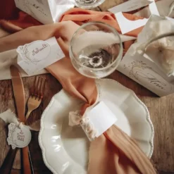 Rond De Serviette Blanc Fleurs Des Champs X 8 Pi Ces