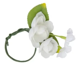 Rond De Serviette Fleuri Ivoire X 4 Pi Ces